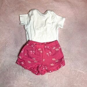 Carter's Pink Elephant Print Shorts